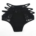 Women's Panties Sexy Lace Hollow Out Lingerie Breathable Ultra-Thin Underpants Lace Floral Comfortable High Waist Elastic Briefs