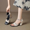 Fashion Leather Women Pumps Shoes Buckle Strap Spring High Heels Sexy Square Toe Summer Sandals