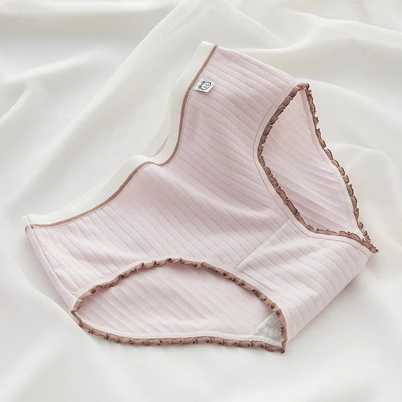 Cute Panties Women Cotton Briefs Breathable Underwear M-XL Lingerie Female Low-Rise Bow Underpants New