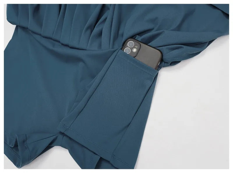 Women's Nude Yoga Clothes Beautiful Back and Slim Fit Two Anti Glare Dresses Outdoor Sports Running and Leisure Fitness Clothes