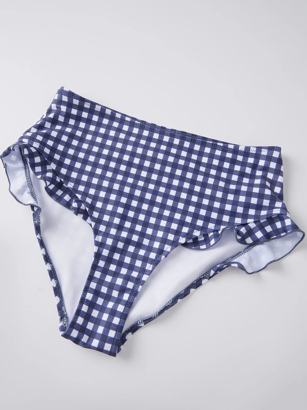 Women 2 Piece Bikini Set Striped/Plaid Swimsuits V Neck Bra and High Rise Thongs Casual Bathing Suits for Beach Pool