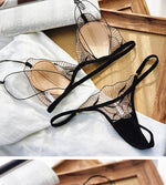 Sexy French Front Hook Bra Set Ultra Thin Sheer Pure Sensual Breathable Lace Lingerie for Women Summer New Fashion S-XL MOYISU