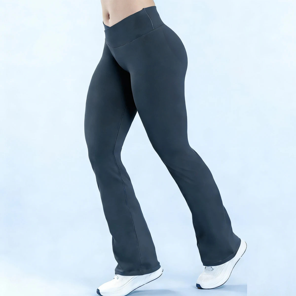Flares Gym Legging for Women Seamless Yoga Pants High Cross Waist Scrunch Sports Legging Yoga Tights Wide Leg Workout Trousers