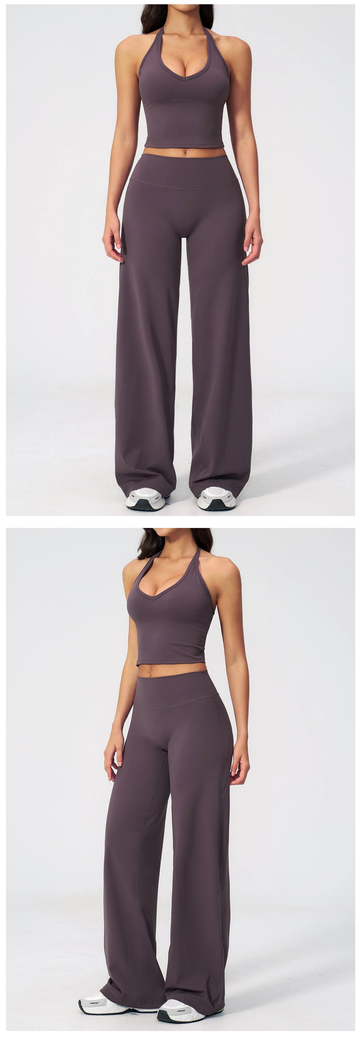 Women's Fitness Set Gym Tracksuit Breathable Sports Bra Flared Trousers Suit Workout Clothing Sportswear Female Athletic Wear