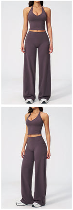 Women's Fitness Set Gym Tracksuit Breathable Sports Bra Flared Trousers Suit Workout Clothing Sportswear Female Athletic Wear