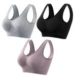 3PCS/Set Seamless Bras For Women Unwired Brassiere No Pads Crop Top Soft Sports Tank Bras Solid Color Female Sexy Lingerie Vest