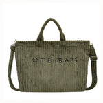 2026 Autumn New Women's Corduroy Tote Bag - Large Capacity, High-End Texture, Fashionable Commuter Shoulder & Crossbody Bag