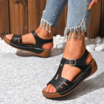2025 Summer Women Wedge Sandals Lightweight Ankle Buckle Platform Gladiator Sandals Woman Peep Toe Non Slip Beach Sandles 36-43