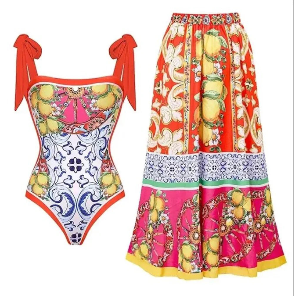 2026 High Quality Double-sided Printed Push Up Women Bikini Set Printed Strappy Bandage Swimwear Brazilian Biquini Bathing Suit