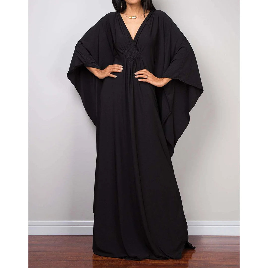 Greek Goddess Long Dress Batwing Sleeve Tunic Beach Cover Up Cover-ups Beach Dress Beach Wear Beachwear Kaftan Maxi Dress V4427
