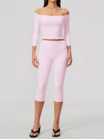 Fashion Mid Sleeve T-shirt Yoga Suits Tight Fitting Slim Sports Tops High Waist Peach Hip Mid Pants Gym Running Fitness Outfits