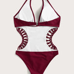 2024 Sexy Women's Cross One Piece Swimsuit Black Cut Out Swimwear Women Bathing Swimming Suit Female Beachwear Outdoor Bodysuit