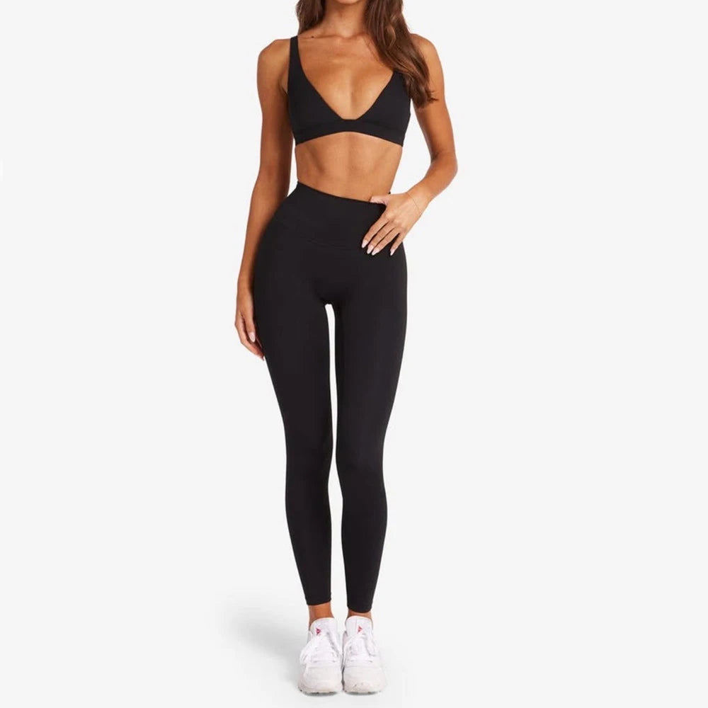 1/2PCS Women's Contour Crop Sport Bra Yoga Sets High Waist Scrunch Fitness Push-Up Gym Workout Shorts Running Active Suits XP187