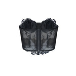 Phantasy Sexy Lace See through Crop Top Women Fashion Floral Embroidery Black Tank Top Night club Dress up 2026 Summer Outfit