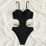 Sexy Ribbed Underwired Bra Cup Female Swimwear One Piece Swimsuit Women Backless Monokini High Cut Bathing Suit Swim Bodysuit