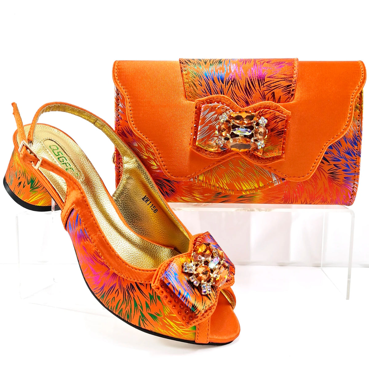 Doershow hot selling WINE Shoes and Bags To Match Set Italy Party Pumps Italian Matching Shoe and Bag Set for Party! 1-10