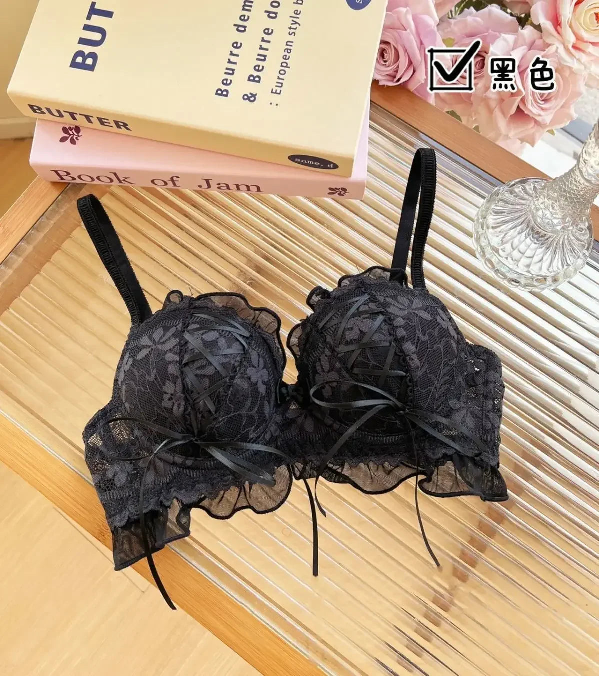 Japanese Style Lolita Princess Wind Lace Lace Lingerie Design for Girls Push-up Bra Women UnderwearPush Up Bra