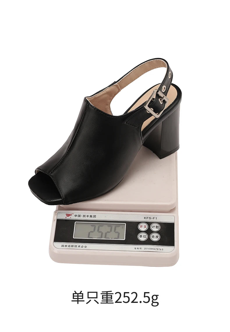 New Women Sandals Peep Toe High Heels Summer Gladiator Shoes Black Brown Woman Ankle Strap Sandalias Female Mujer Big Size