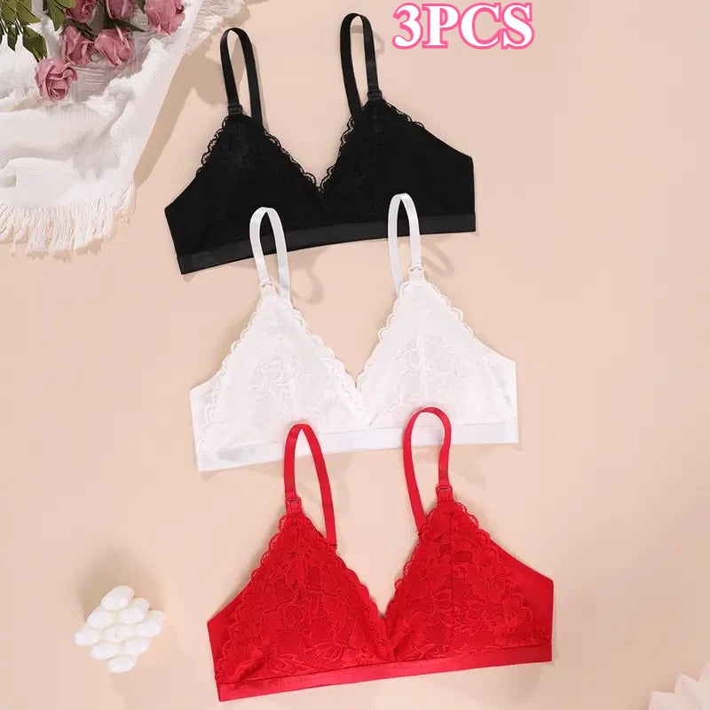 3 Piece Set Of Women'S Breastfeeding Underwear Comfortable Without Steel Rings And Anti Sagging Gathering Breastfeeding Bra