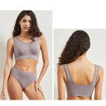 Seamless Bra Set Women Wireless Tanks Bra FemaleLow Rise Thongs Panties Sexy Lingerie Set Comfy Underwear Intimates S-5XL