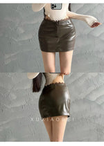 Lace Splicing Sexy Spicy Girl PU Leather Skirt Female Autumn Short Skirt Fashion Sexy Skirts Mini Sweet Fashion Women TT2P