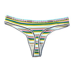 5Pcs/Set G-string Women Panties Female Low Waist Thongs Seamless Underwear Sexy Lingerie Rainbow Striped Cotton Underpants M-XL