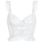 Summer French Lace Bralette Beach Set Sheer Ultra Thin Embroidered Waistcoat Thong See Through Light Support AU S-XL MOYISU BC