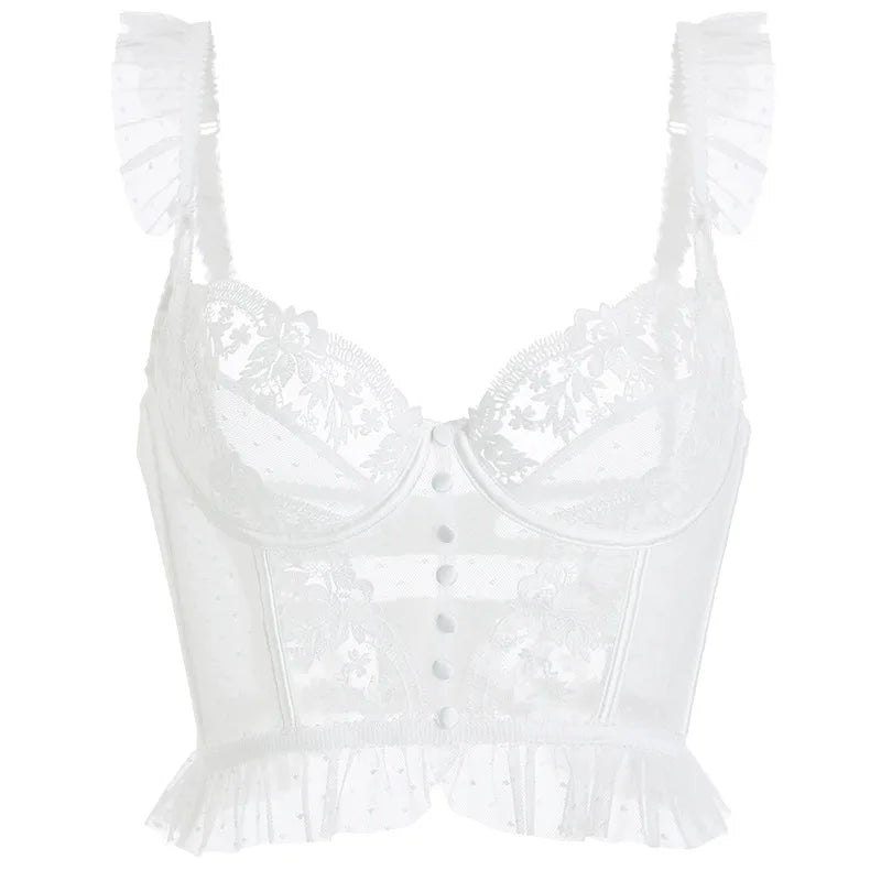 Sexy Ultra Thin French Lace Bra Set Sheer Push Up Embroidered Waistcot Thong Shaping Bralette CA Delivery S-XL MOYISU Sexy Tushy