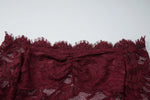 FDYOUI 2026 Spring Summer Wine Red Lace T-shirts for Women Slash Neck Slim Crop Tops Sexy Elegant See-through Short Tee Shirt