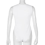 Zipper Bodysuit Sexy Bodysuit Women's Fashion Bodycon Body Basic Top Sleeveless Summer Bodysuit Jumpsuit One Piece