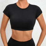New Sports Shirts Breathable Workout Sportswear Fitness Backless Yoga Clothing Chest Pads Sport Crop Tops Gym Top Women