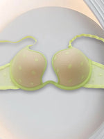 Polka Dot Mesh Sexy Push-Up Bra, Popular in Europe and America, Thin on Top and Thick on Bottom, Deep V Seductive Bra