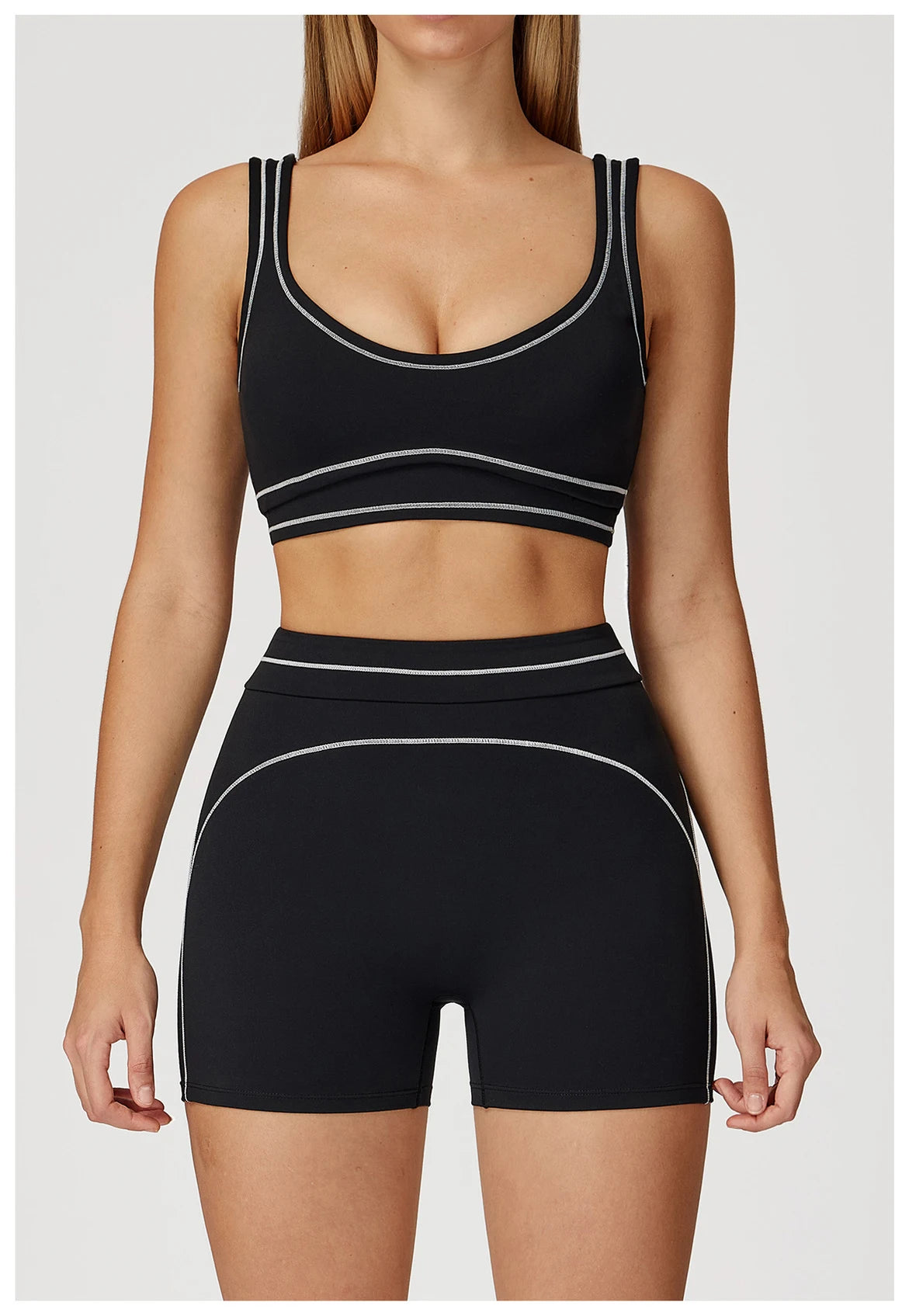 Quick Dry High Waist Yoga Shorts Contrast Color Blocking Splicing Training Sports Pants Push Up Hip Lifting Fitness Yoga Shorts