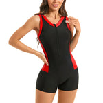 2026 Zipper Sleeveless Slim Swimsuit Women One Piece Swimwear Female Rush Guard Bathing Swimming Swim Surf Suit Beachwear XXL