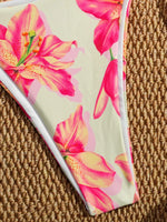 Sexy Pink Floral Print Micro Bikini 2025 Women Metal Starfish Ornament Pleate Push Up Thong Swimsuit Bathing Suit Pool Swimwear