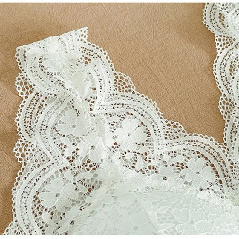 Lace Bras Top Women Sexy Deep V Neck Lingerie Wire Free Tank Tops Female Underwear V Back Bralette Tops Padded Camisole