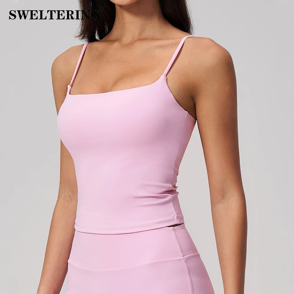 Summer Yoga Tank Top Women Breathable Sport Bra Gym Running Casual Vest Comfort Fit Workout Top Female Shockproof Yoga Underwear