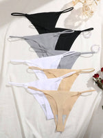 8Pcs/Set Seamless Thong Women Invisible Thin Strap Low Waist High Stretch Flexibility Panties Sexy Underwear Briefs T-back