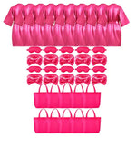 6/8/12Pcs Spa Party Robes Gowns for Girls Kimono Satin Robe Kids Birthday Party Favors Slumber Party Robe Birthday Squad Robes