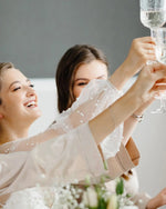Pearl Robe For Women Long Sleeve Wedding Morning Robe Party Shawl Floor-Length Bridal Cape Sexy pearl robe Lantern Sleeve