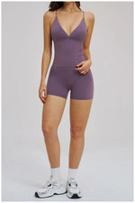 Women 2 Piece Gym Workout Set Female Bra Yoga Shorts Vest Fitness Wear Quick-DrySports Bra Suits Sportswear Tracksuit Outfits