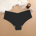 20PCS Women's Seamless Maillard Underwear Sexy V-Shaped Mid Waist Ice Silk Brief 10 Soild Color Cozy Stretch Sexy Underpant S-XL