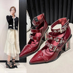 Thick Soles with Sharp Head Buckle Shallow Mouth Waterproof Platform Fashion All-match Comfortable Non-slip Women's Single Shoes