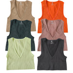 Women Crop Top Sports Bras Sexy Tank Top Female Seamless Underwear V-Neck Camisole Sexy Lingerie Solid Color Vest Top M-XL