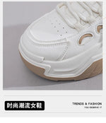 Women Platform Sneakers Autumn Trend Casual Flats Female Fashion Lace Up Thick Soled Comfortable Increase Vulcanized Shoes2024