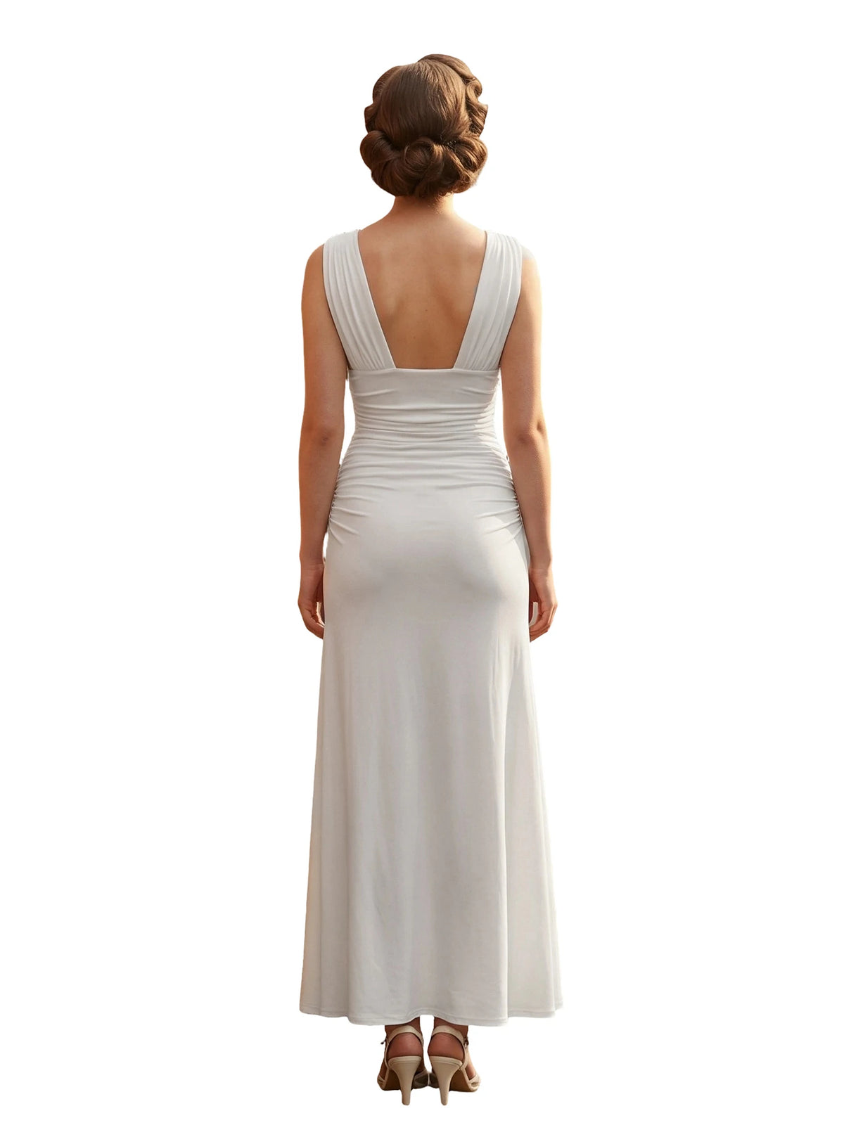 2026 Summer Women's Sleeveless Dress Deep V Neck Bodycon Long Tank Dress Party Evening Elegant Dresses for Date Daily