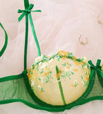 French-style floral embroidery lace lingerie set,sexy and pure desire sheer bra support,Valentine's Day party
