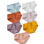 7Pcs/Set Cotton Panties Low Waist Briefs Women Sexy Lingerie Female Underpants Panty Solid Color Breathable Underwear Intimates
