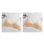 2Pcs/Set Cotton Bras For Women Push-Up Brassiere Sexy Lingerie Female Wire Free Seamless Underwear 1/3 Cup Padded Bralette