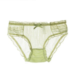 Cute Bowknot Girl's Knickers Transparent Mesh Yarn Ladies Panties Elastic Ruffled Edge Seamless Cotton Crotch Women's Brieifs